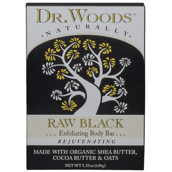 DR. WOODS - Raw Black Exfoliating Body Bar with Organic Shea Butter - 5.25 oz. (149 g) Sale