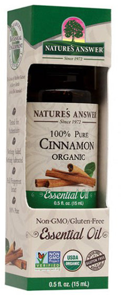 NATURE S ANSWER - Essential Oil Organic Cinnamon - 0.5 fl. oz. (15 ml) For Cheap