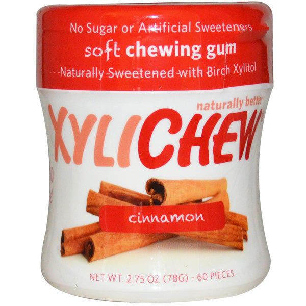 XYLICHEW - Xylitol Gum Cinnamon Jar - 60 Pieces (2.75 oz. 78 g) Hot on Sale