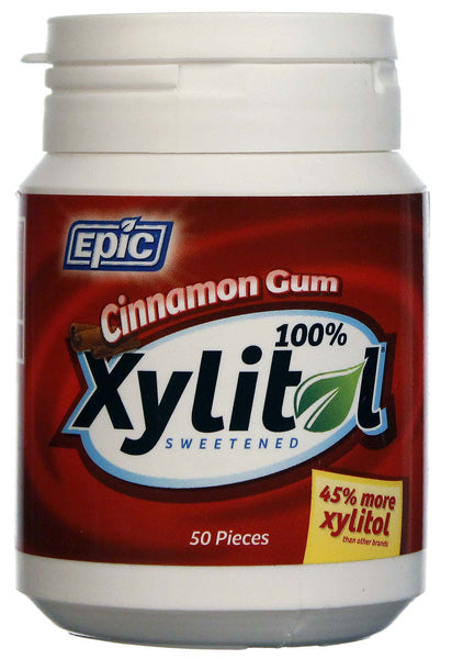 EPIC DENTAL - Xylitol Sweetened Cinnamon Gum - 50 Pieces Supply