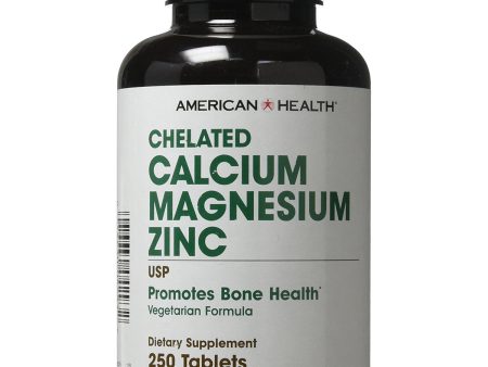 AMERICAN HEALTH - Chelated Calcium Magnesium Zinc - 250 Tablets For Discount