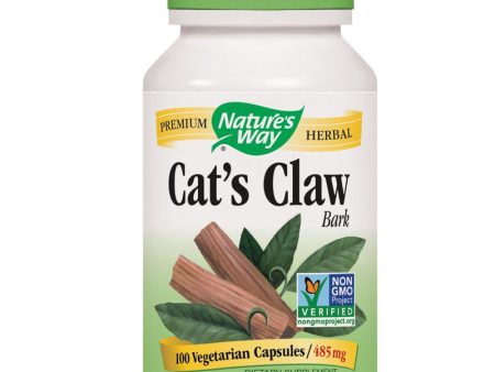 NATURES WAY - Cats Claw Bark 485 mg - 100 Vegetarian Capsules Hot on Sale