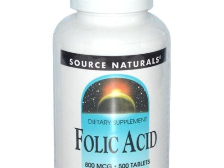 SOURCE NATURALS - Folic Acid 800 mcg - 500 Tablets Cheap