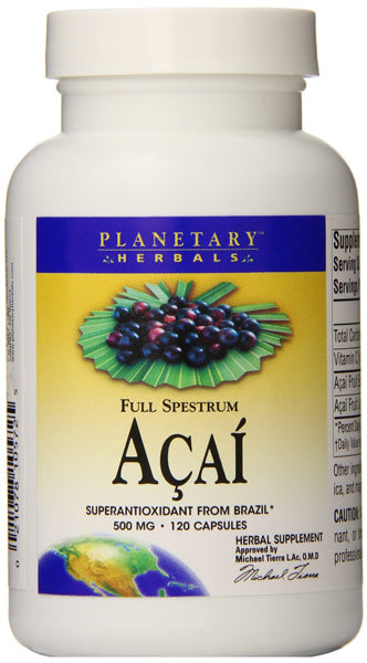 PLANETARY HERBALS - Acai Full Spectrum 500 mg - 120 Capsules Hot on Sale