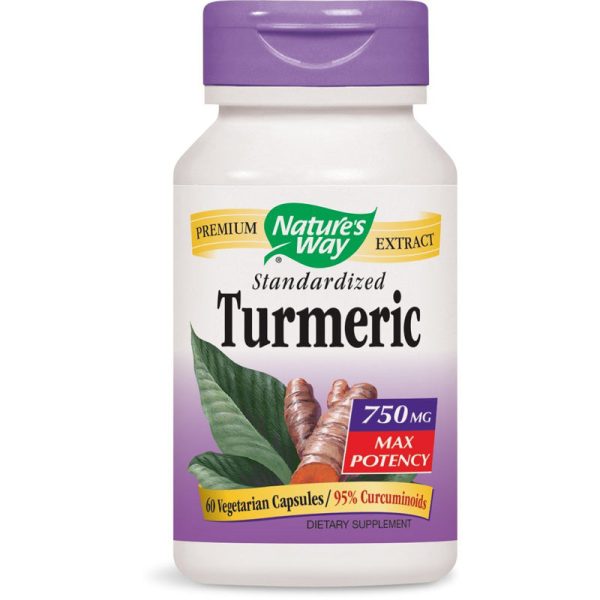 NATURES WAY - Turmeric Standardized 750 mg Max Potency - 60 Vegetarian Capsules on Sale