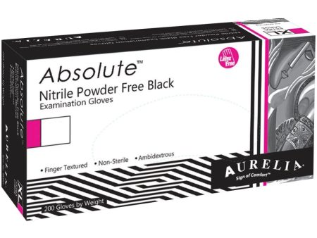 Aurelia Bold Black Powder Free Nitrile Examination Gloves Small 100x For Cheap