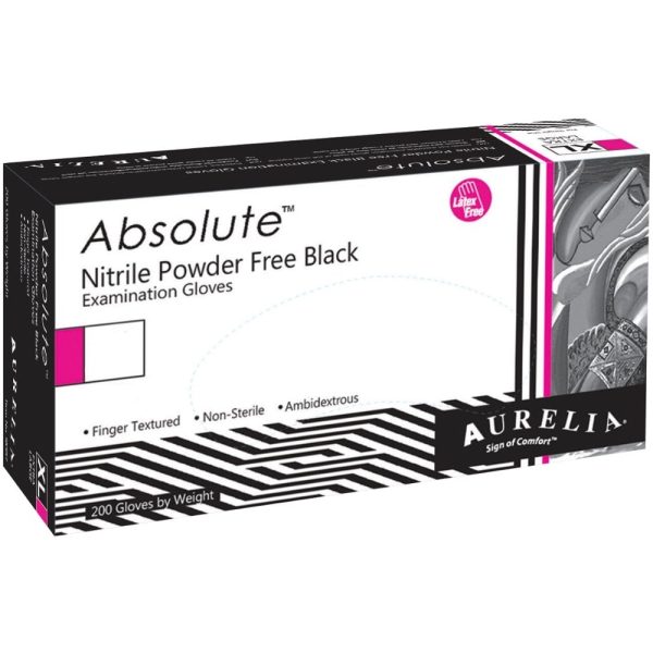 Aurelia Bold Black Powder Free Nitrile Examination Gloves Small 100x For Cheap