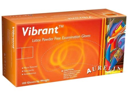 Aurelia Vibrant Latex Powder Free Examination Gloves Small 100x For Cheap