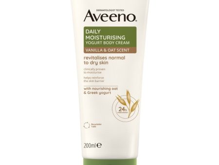 Aveeno Daily Moisturising Yogurt Vanilla & Oat Body Cream 200ml Online now