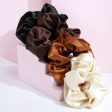 Brushworks Nude Satin Scrunchies Pack of 4 Fashion