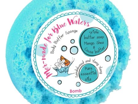 Bomb Cosmetics Mer-made For Blue Waters Body Buffer Shower Soap Sponge For Sale