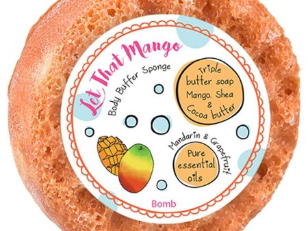 Bomb Cosmetics Let That Mango Body Buffer Shower Soap Sponge For Sale