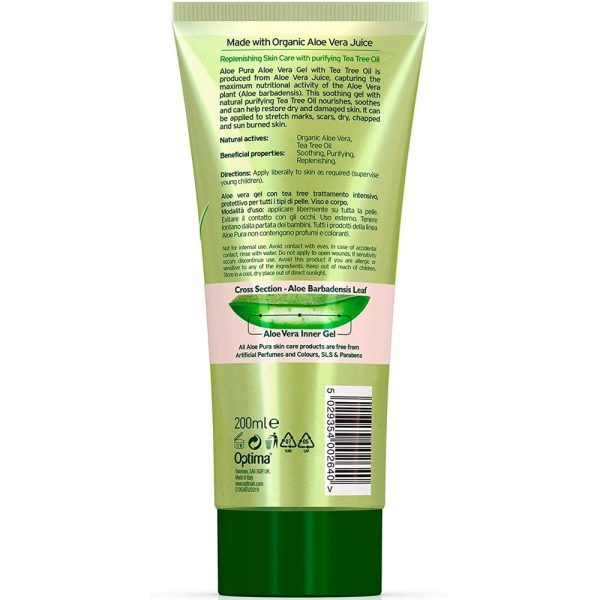 Aloe Pura Organic Aloe Vera Tea Tree Skin Gel 200ml For Discount